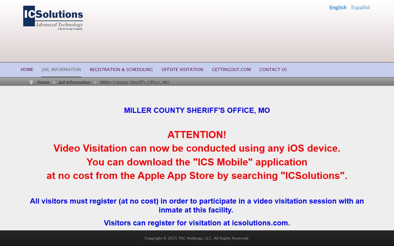 Miller County Adult Detention Center video visitation schedule