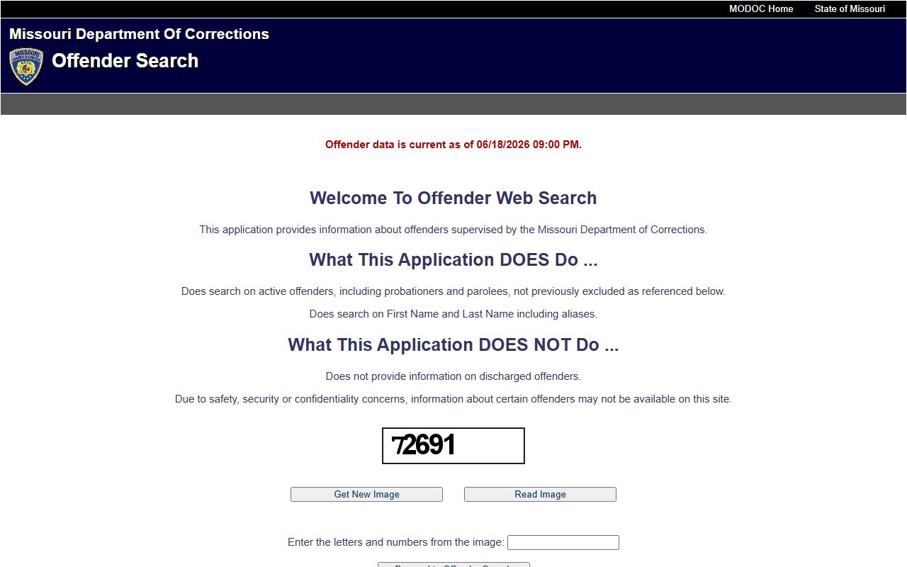 Missouri DOC offender search for Miller County inmate records after state custody transfer